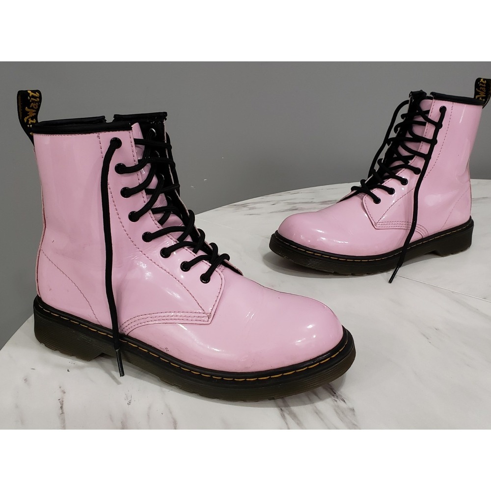 Dr Doc Martens 1460 Powder Pink‎ Leather Lace Up Delaney Boots Womens 6M Shoe